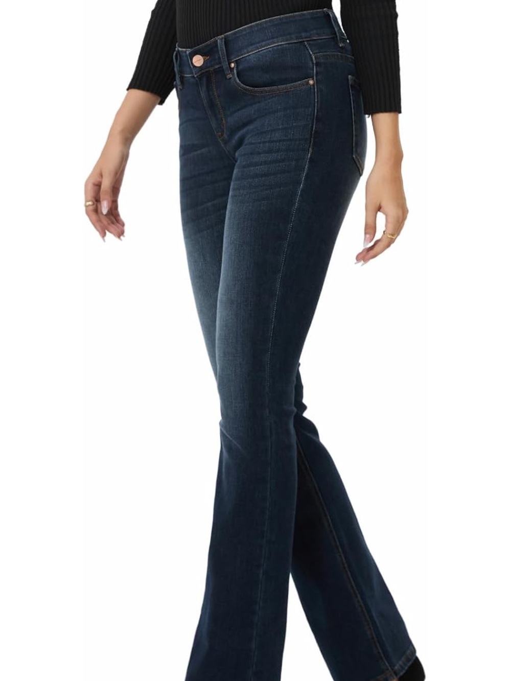 Women's Dark Wash Jeans - Classic - Picture 5 of 15